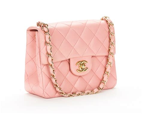 pink classic chanel bag.